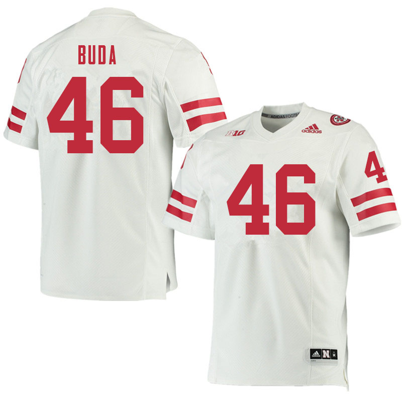 Men #46 Grant Buda Nebraska Cornhuskers College Football Jerseys Sale-White